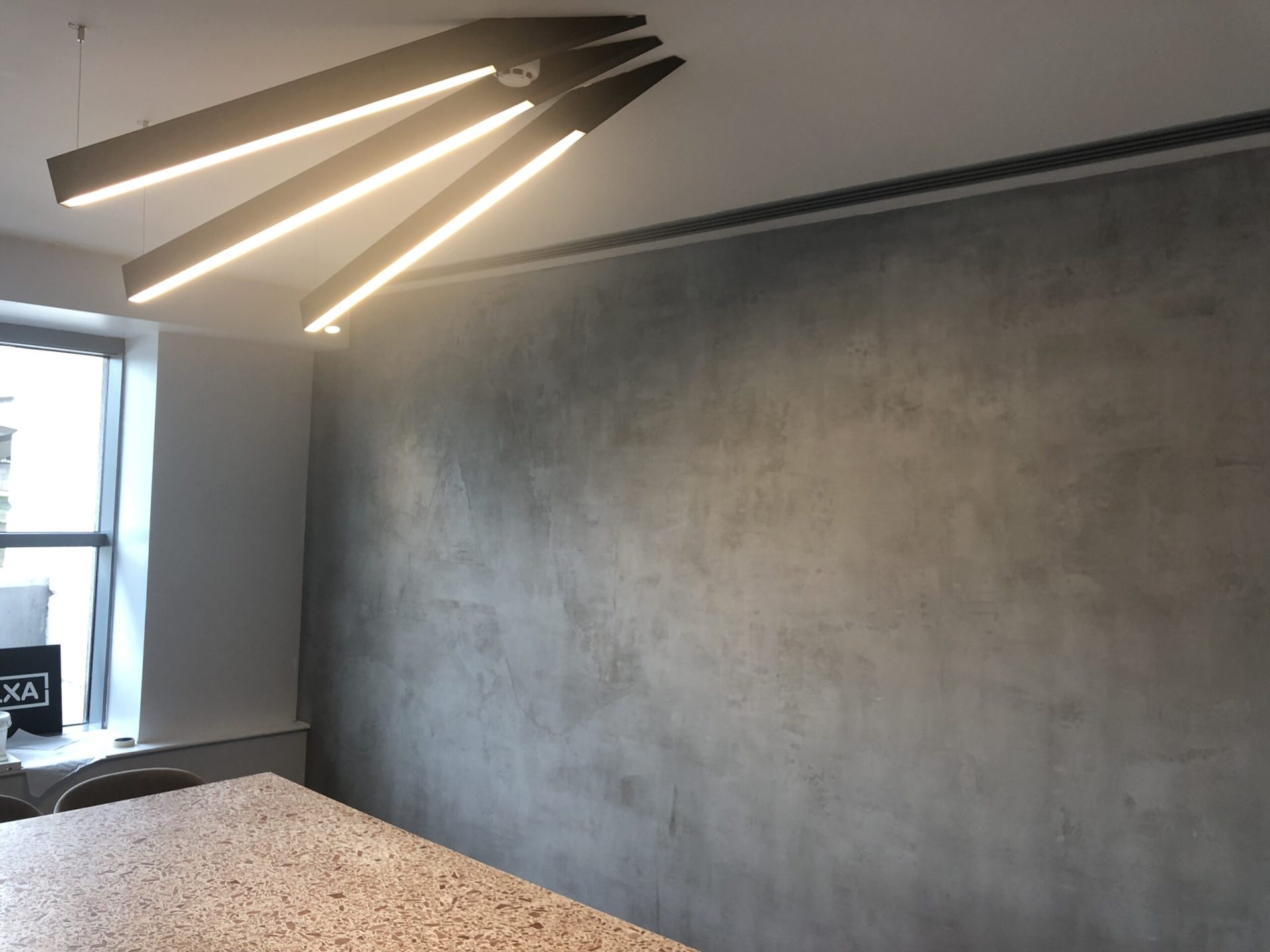Concrete Venetian Plaster feature wall London Bridge